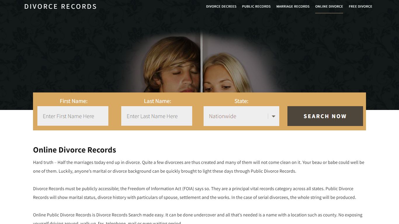 Online Divorce Records | Enter Name & Search | 14 Days FREE